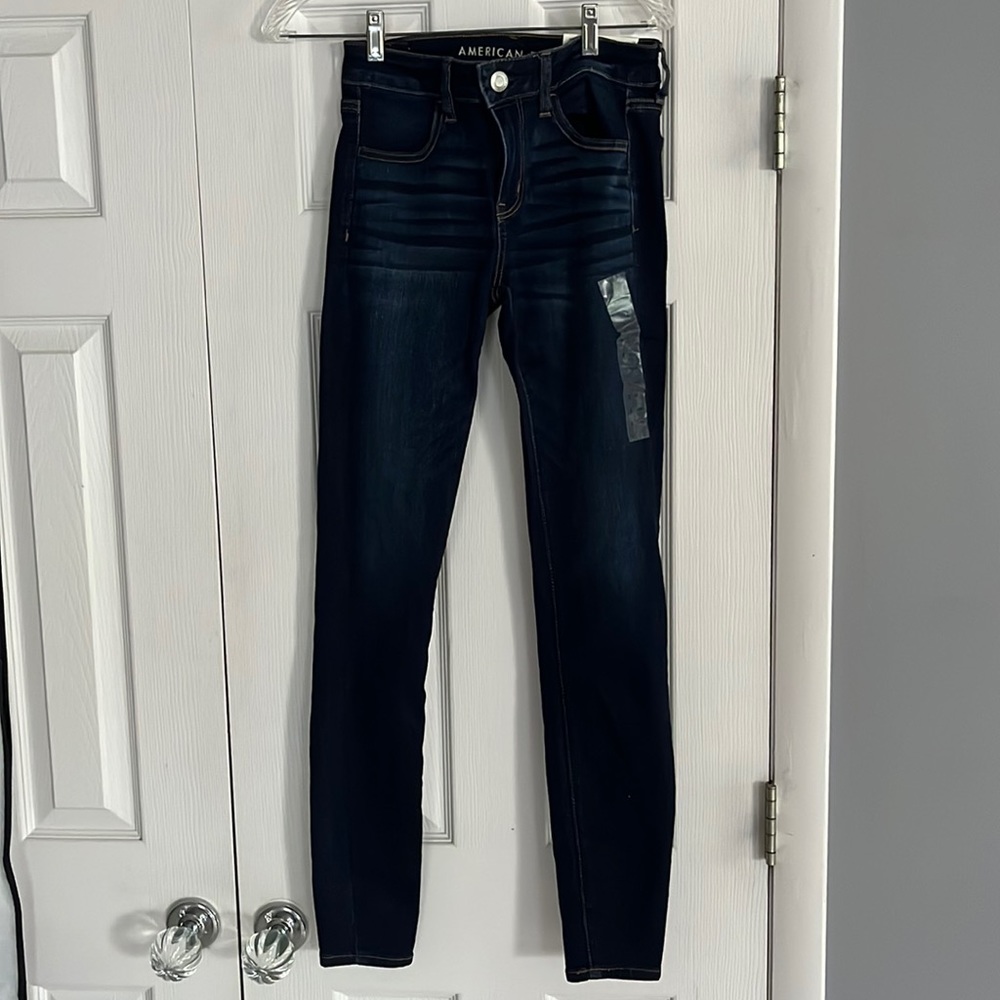 American Eagle Jegging Ne(x)t level stretch size 4 long dark wash(midnight blue)